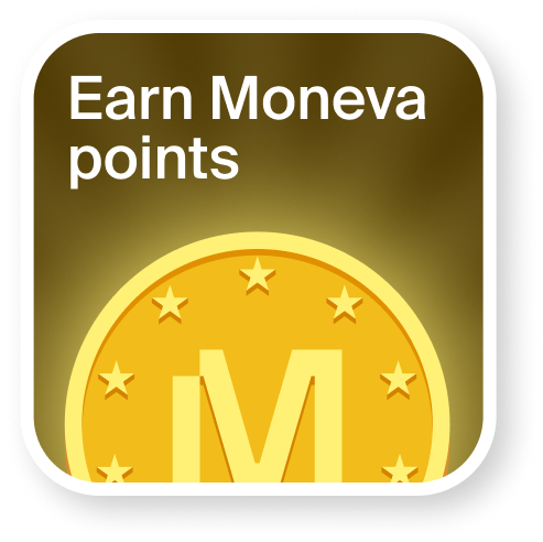 Earn Moneva points rewards for every transaction
